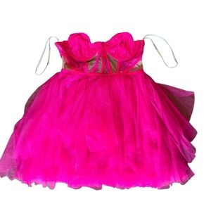 For Love and Lemons Rosario Mini Dress Hot Pink Size Medium